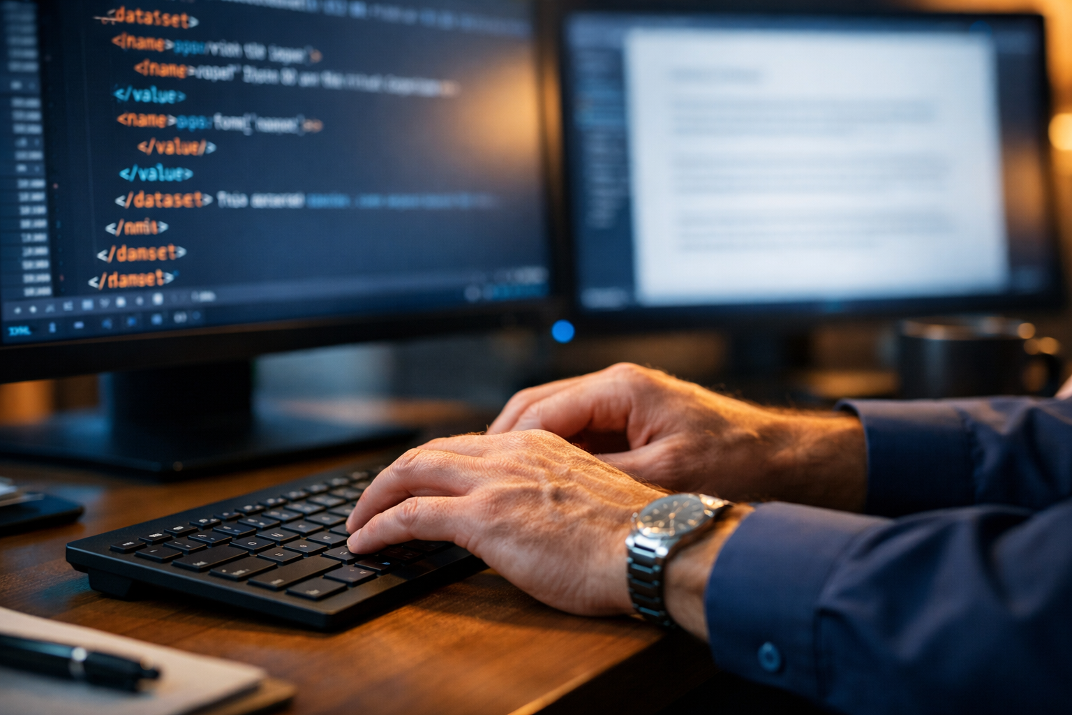 Experienced translation team working on XML structure preservation